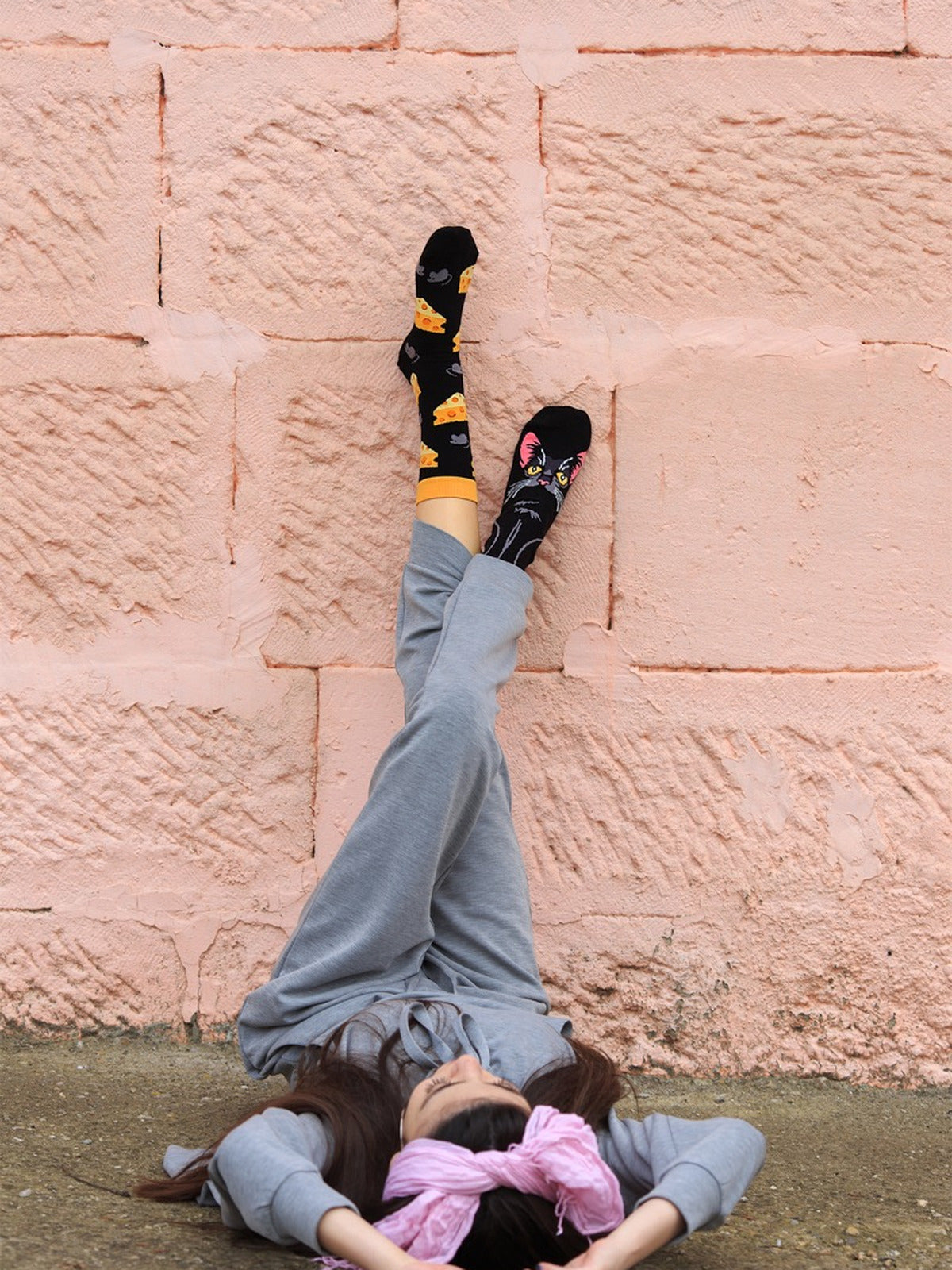 Chaussettes coton bio : Le chat noir