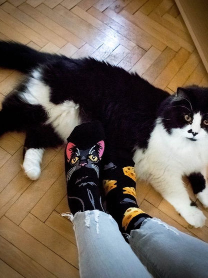 Chaussettes coton bio : Le chat noir
