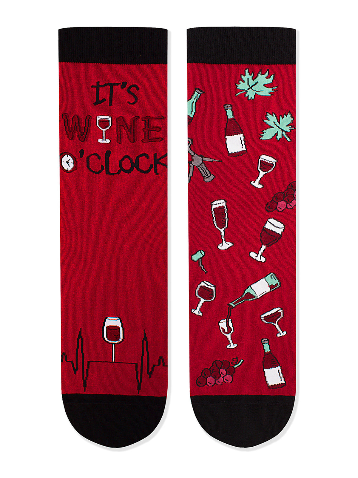 Chaussettes coton bio : It's wine o'clock
