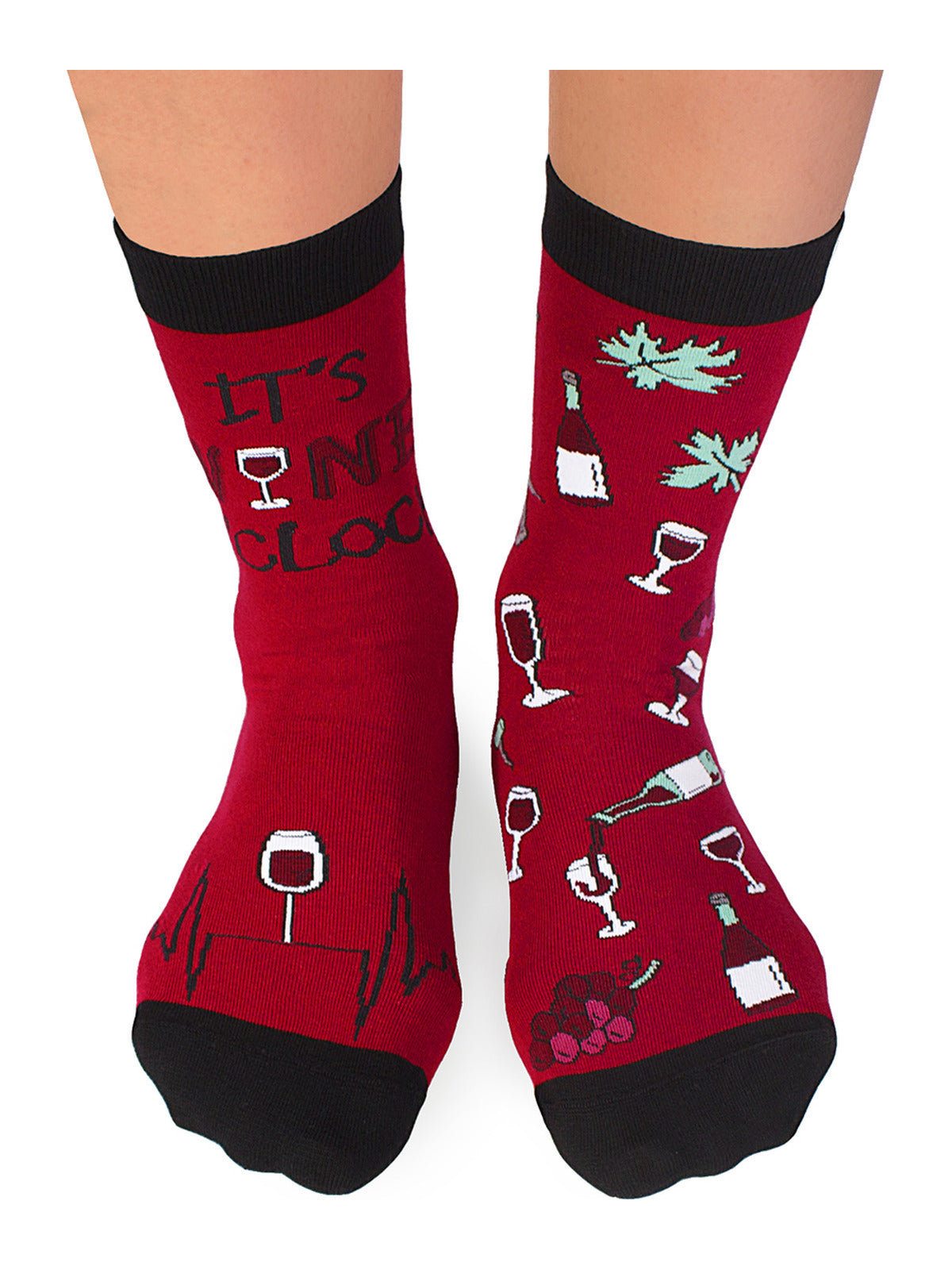 Chaussettes coton bio : It's wine o'clock