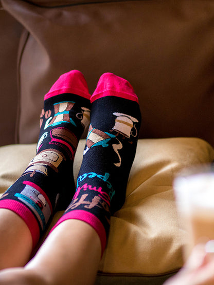 Chaussettes coton bio : Café noir