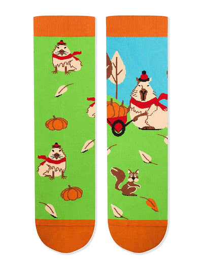 Chaussettes coton bio : Le joyeux Capibara