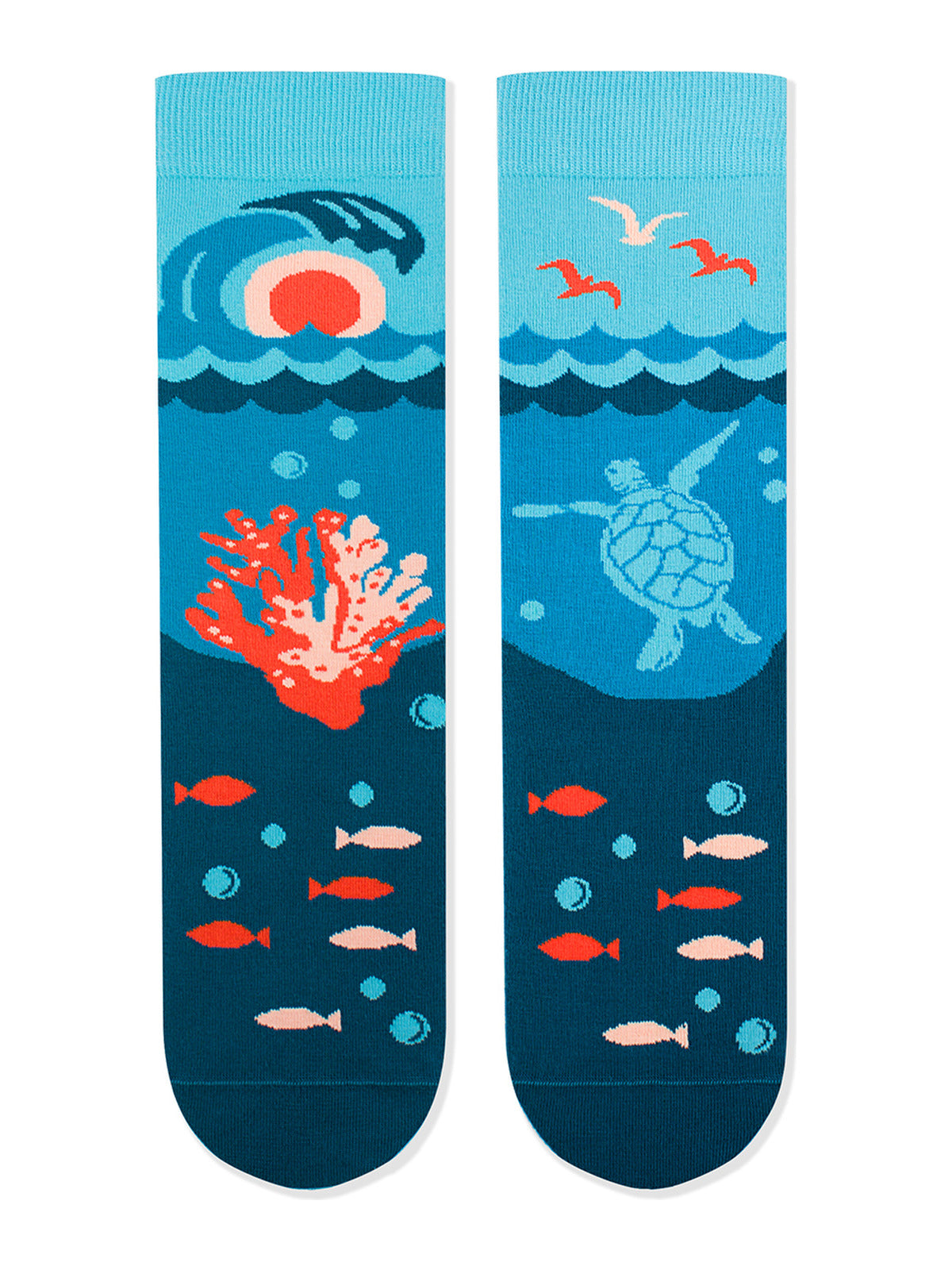 Chaussettes coton bio : Océan turquoise