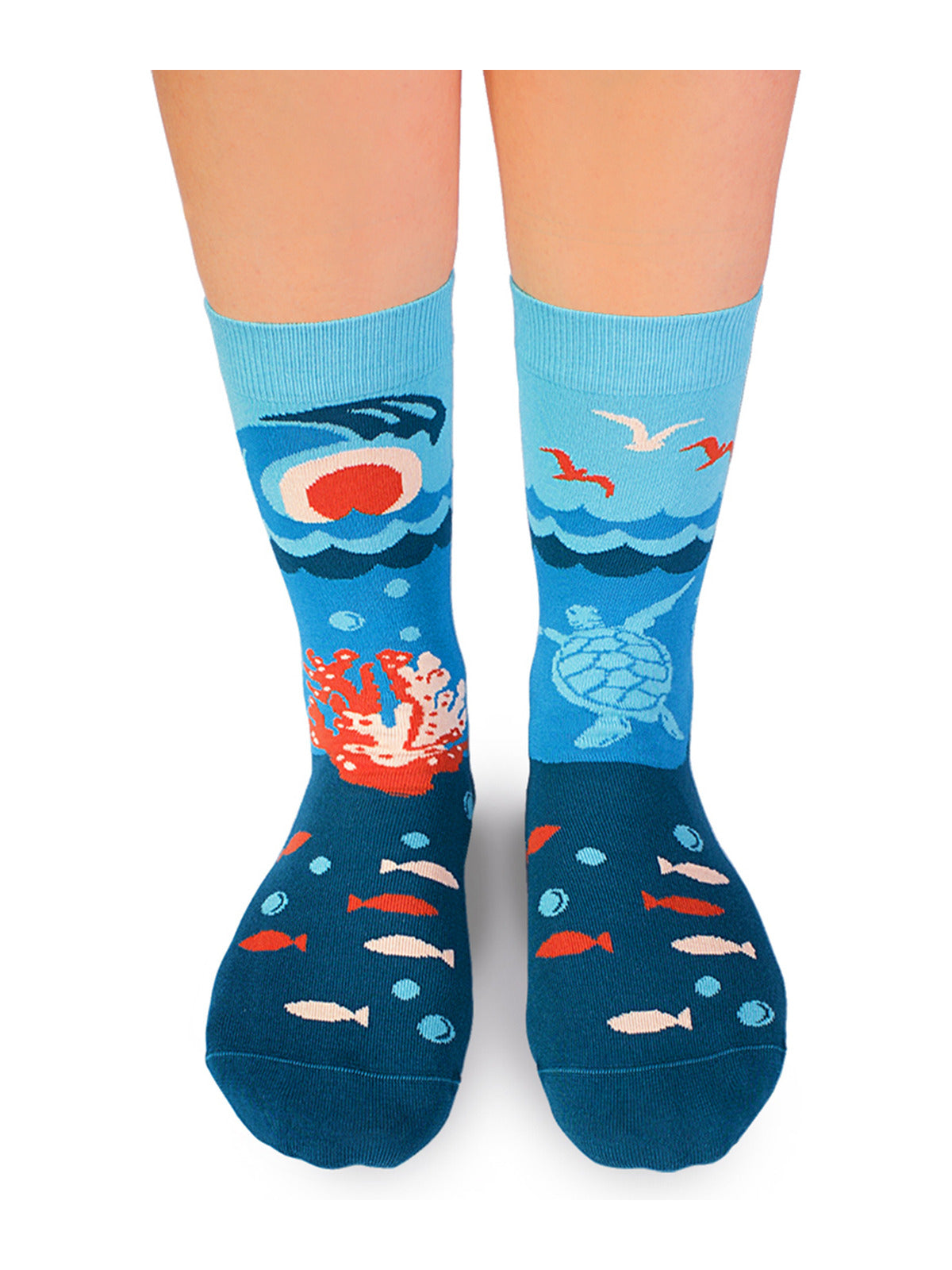 Chaussettes coton bio : Océan turquoise