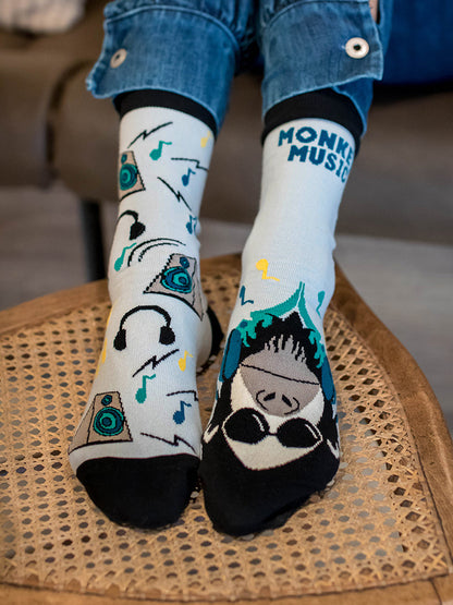 Chaussettes coton bio : Le singe Dj
