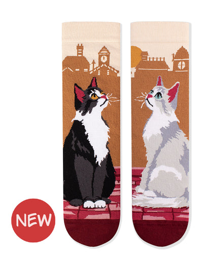 Chaussettes coton bio : Les chats urbains