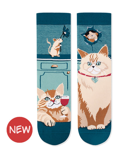 Chaussettes coton bio : Le chat et la souris