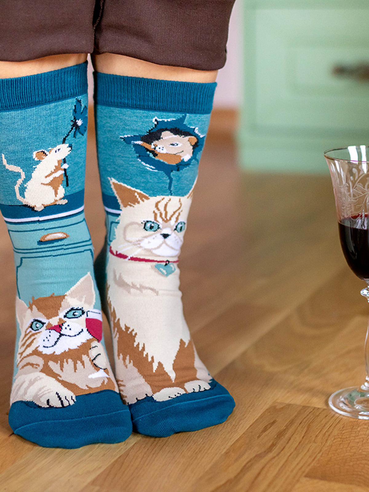 Chaussettes coton bio : Le chat et la souris
