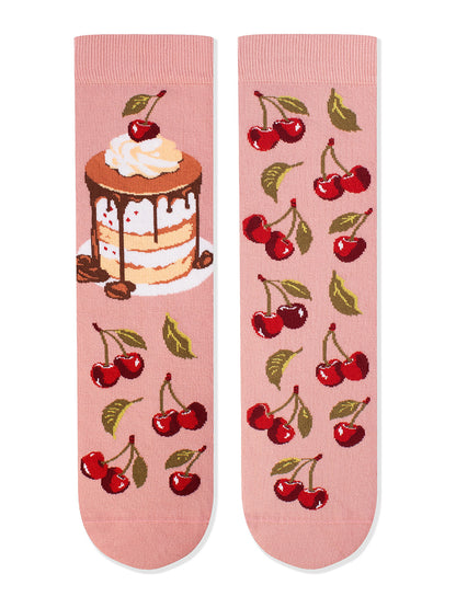 Chaussettes coton bio : Gâteau à la cerise