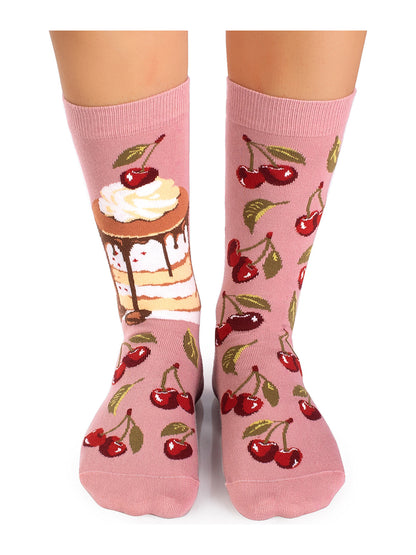 Chaussettes coton bio : Gâteau à la cerise
