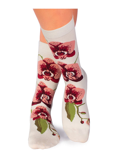 Chaussettes bambou : Orchidée