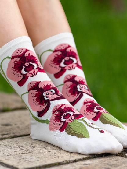 Chaussettes bambou : Orchidée