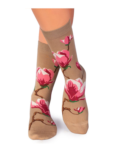 Chaussettes coton bio : Magnolias