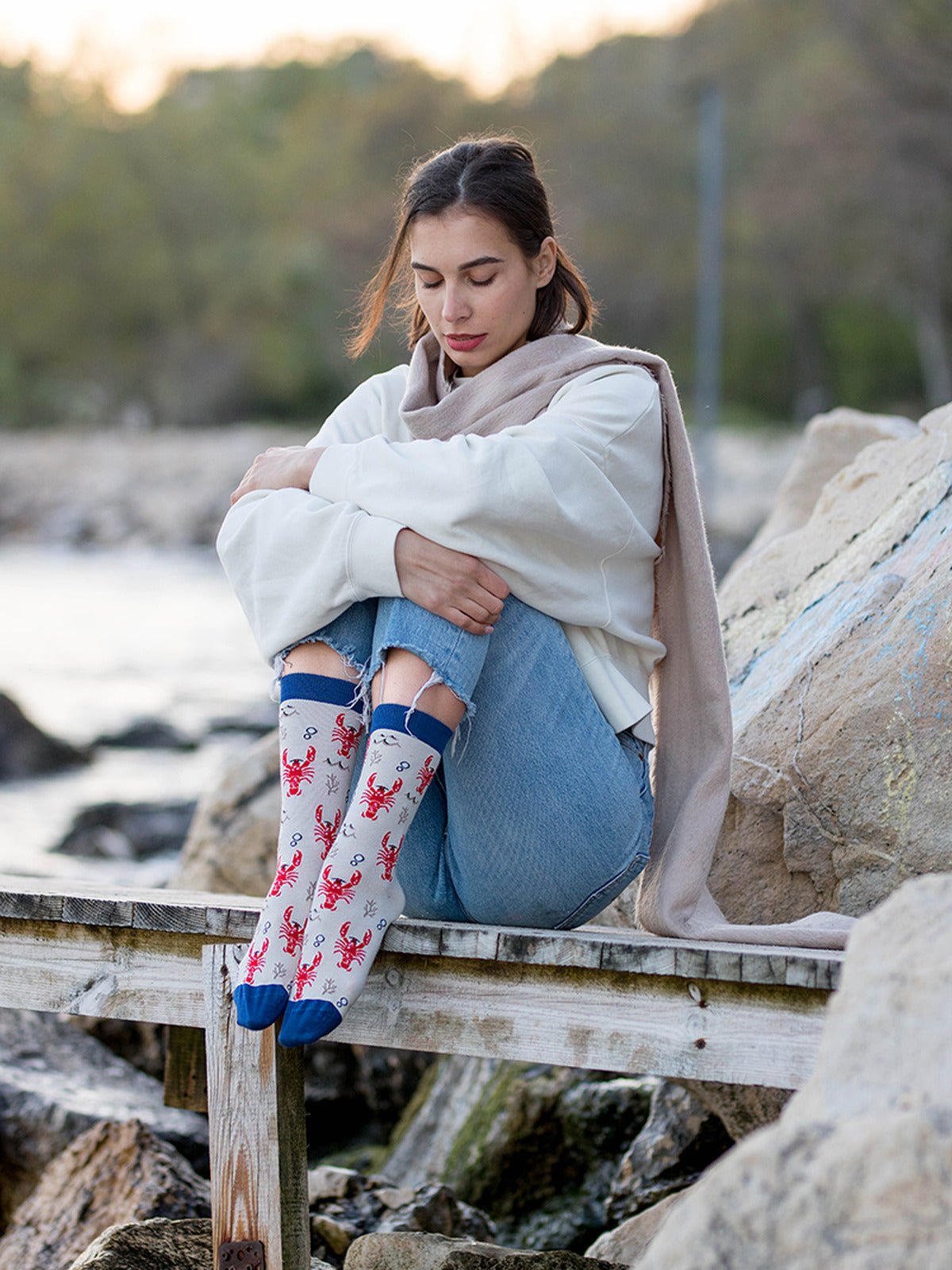 Chaussettes coton bio : Homard