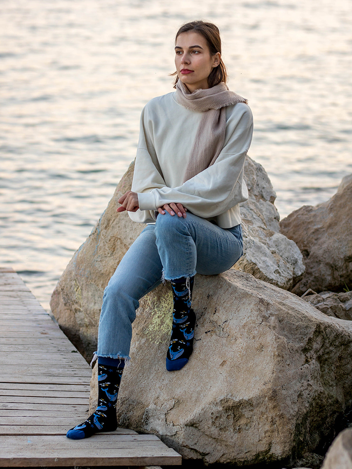 Chaussettes coton bio : Baleines