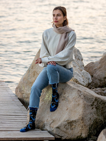 Chaussettes coton bio : Baleines