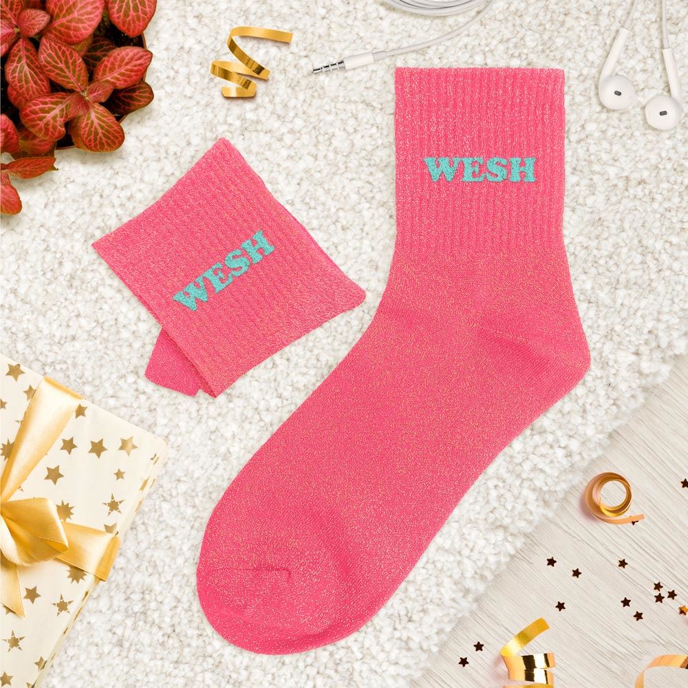 Chaussettes paillettes tuftées: WESH