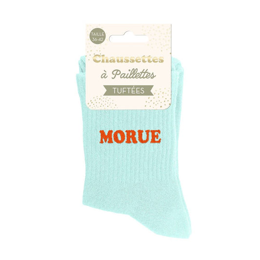 Chaussettes paillettes tuftées: MORUE