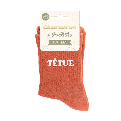 Chaussettes paillettes tuftées: TÊTUE