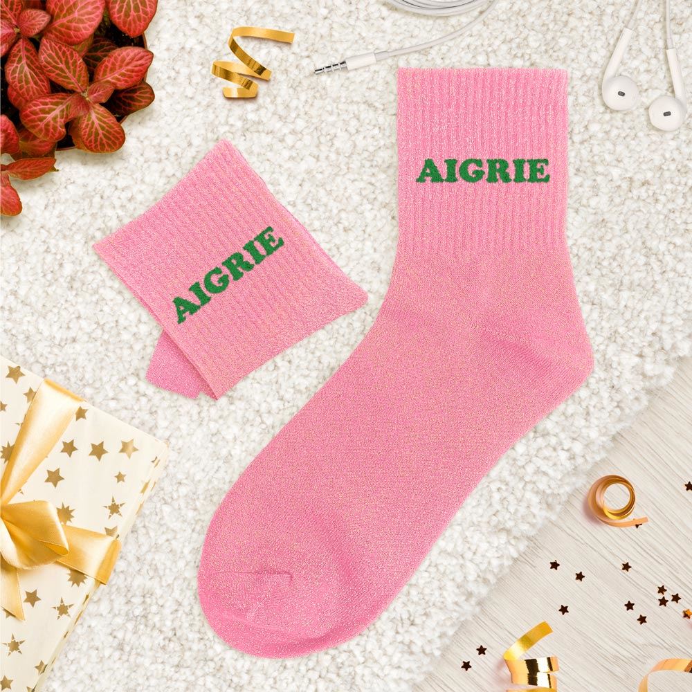 Chaussettes paillettes tuftées: AIGRIE