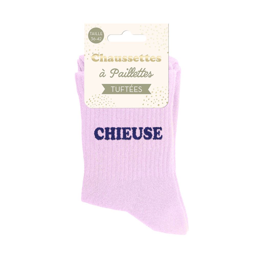 Chaussettes paillettes tuftées: CHIEUSE