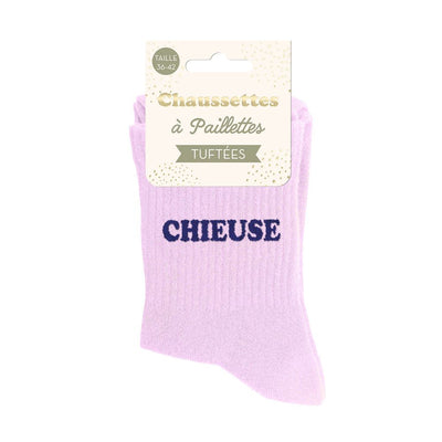 Chaussettes paillettes tuftées: CHIEUSE