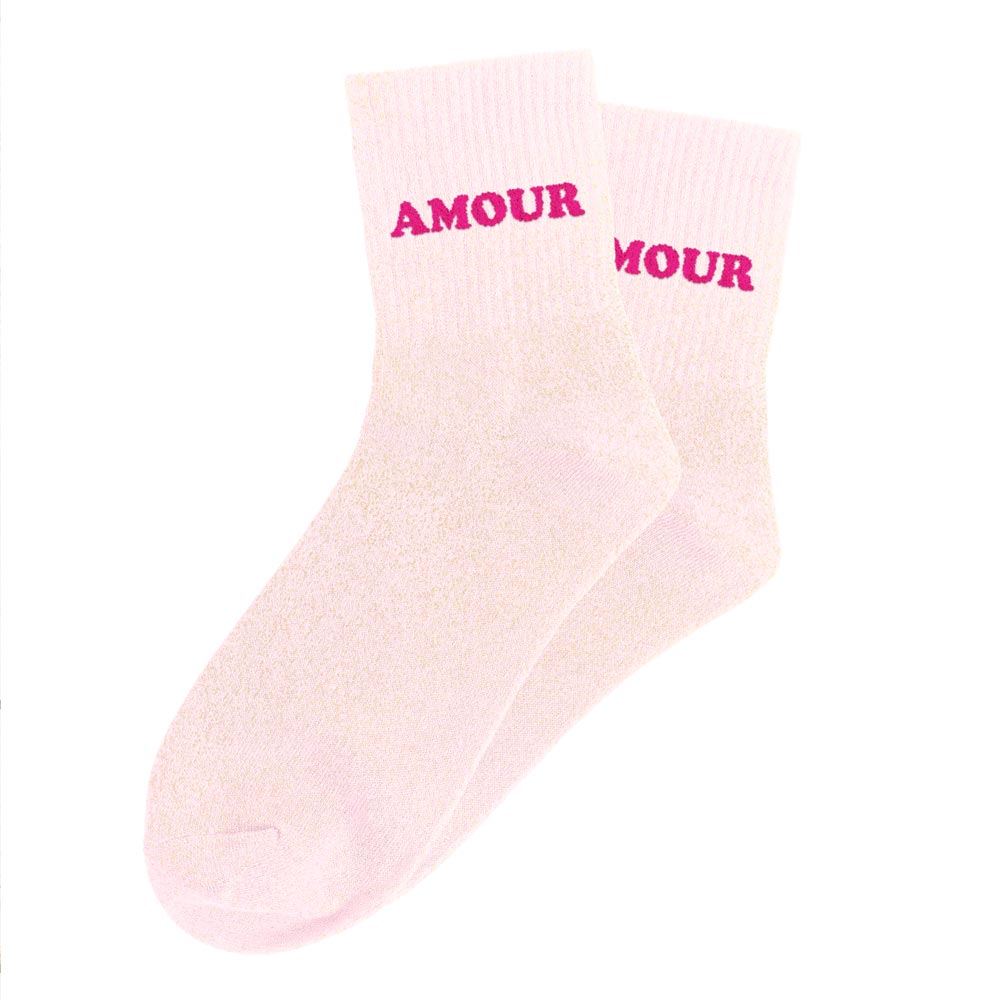 Chaussettes paillettes tuftées: AMOUR