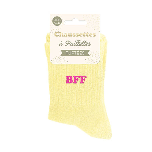 Chaussettes paillettes tuftées: BFF