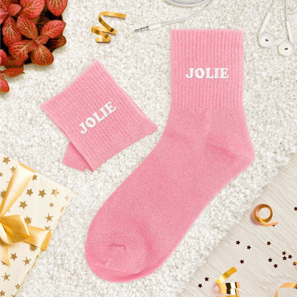 Chaussettes paillettes tuftées: JOLIE