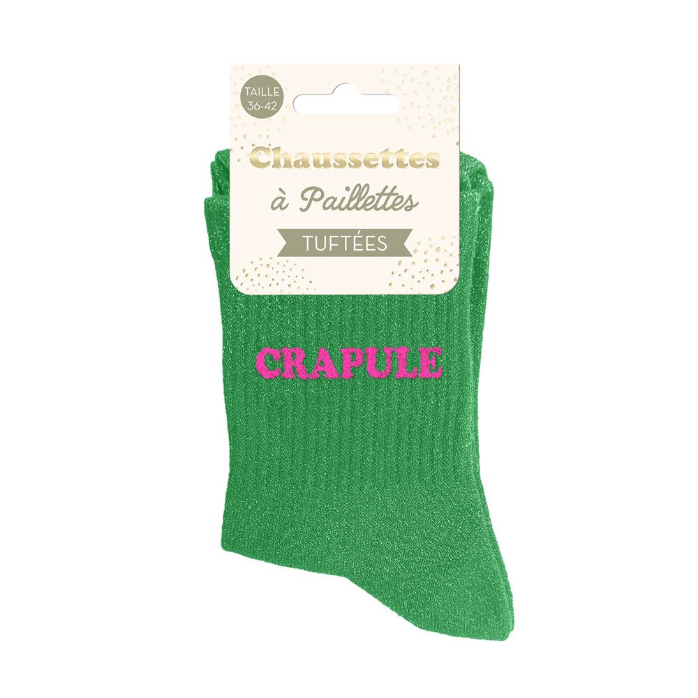 Chaussettes paillettes tuftées: CRAPULE