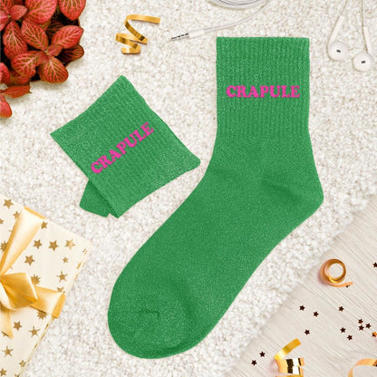 Chaussettes paillettes tuftées: CRAPULE