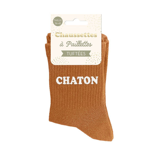 Chaussettes paillettes tuftées: CHATON