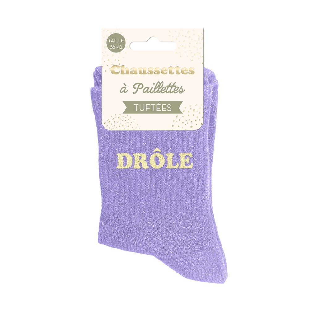 Chaussettes paillettes tuftées: DRÔLE