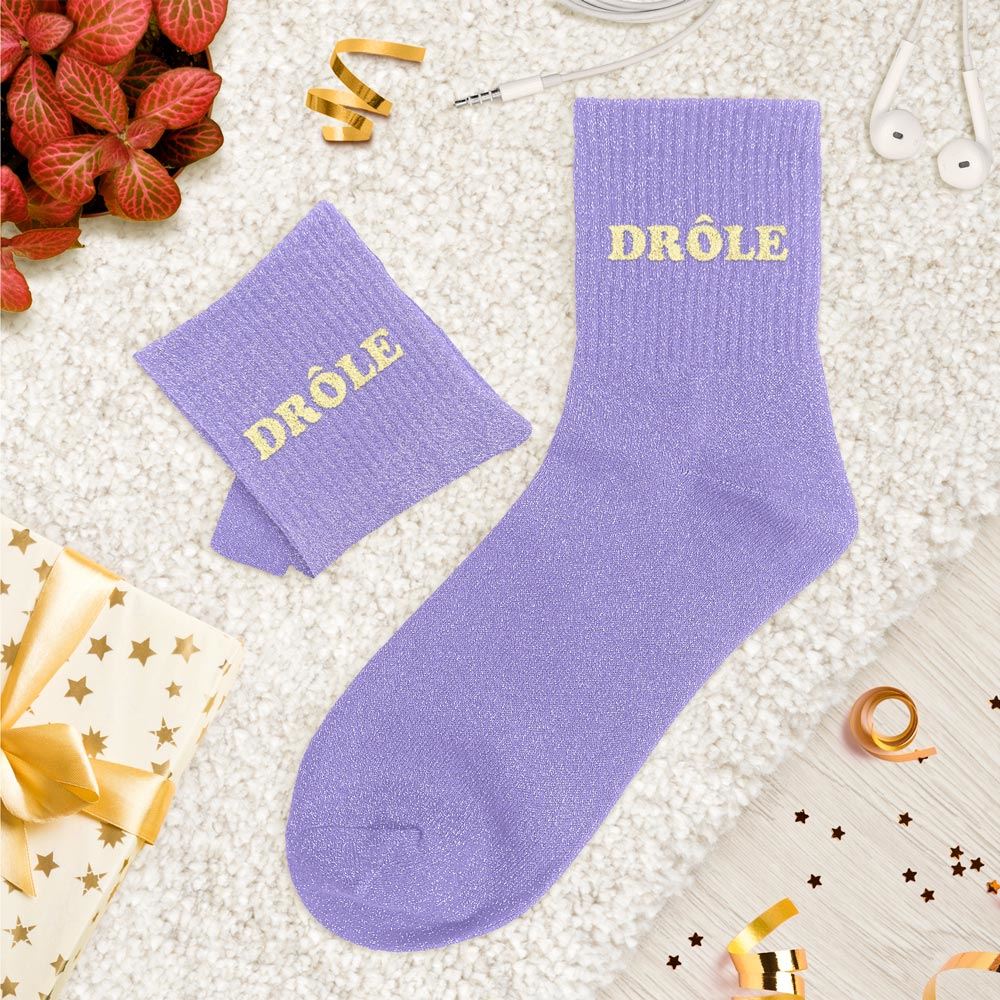 Chaussettes paillettes tuftées: DRÔLE