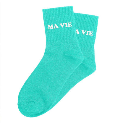 Chaussettes paillettes tuftées: MA VIE