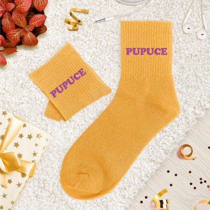 Chaussettes paillettes tuftées: PUPUCE