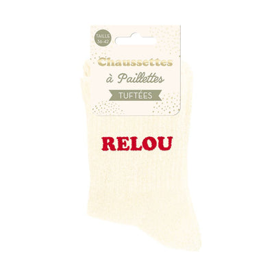 Chaussettes paillettes tuftées: RELOU