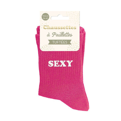 Chaussettes paillettes tuftées: SEXY