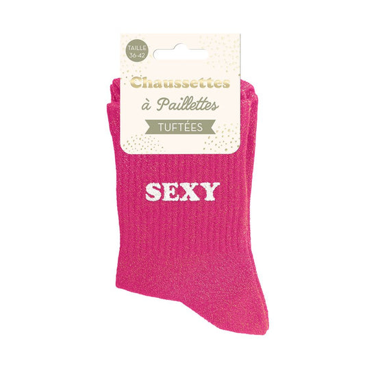 Chaussettes paillettes tuftées: SEXY