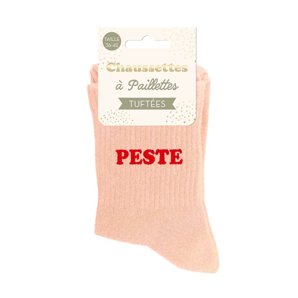 Chaussettes paillettes tuftées: PESTE