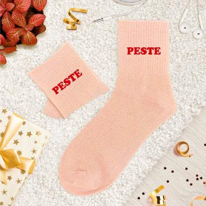 Chaussettes paillettes tuftées: PESTE