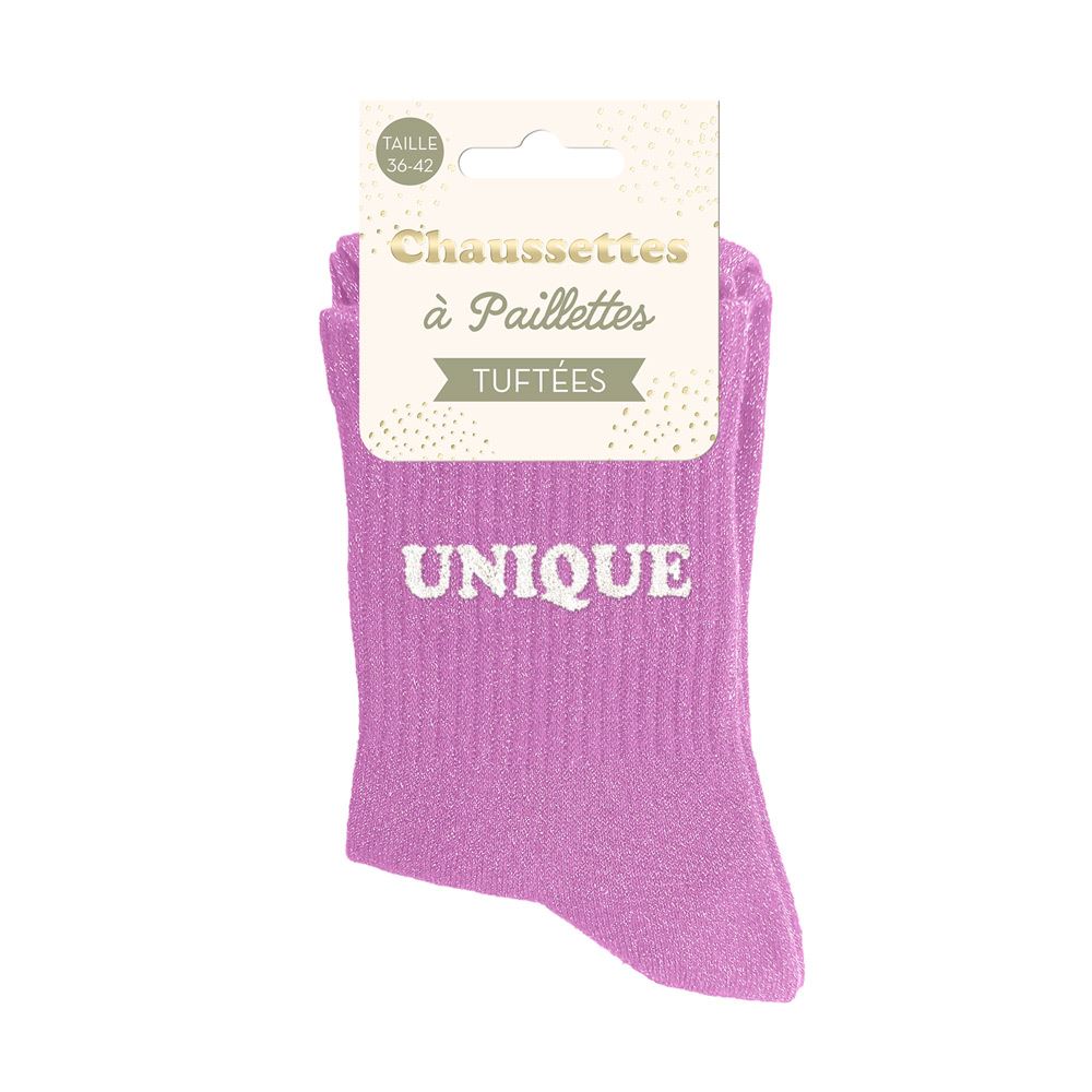 Chaussettes paillettes tuftées: UNIQUE
