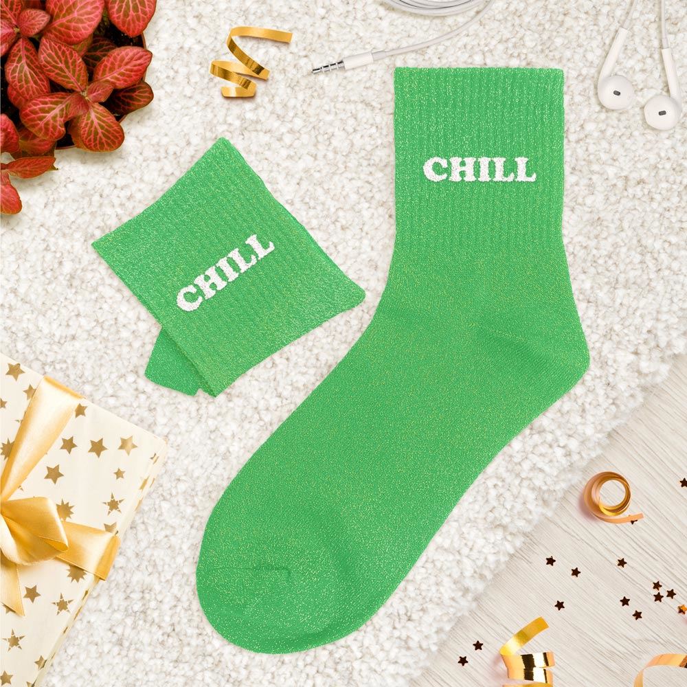 Chaussettes paillettes tuftées: CHILL
