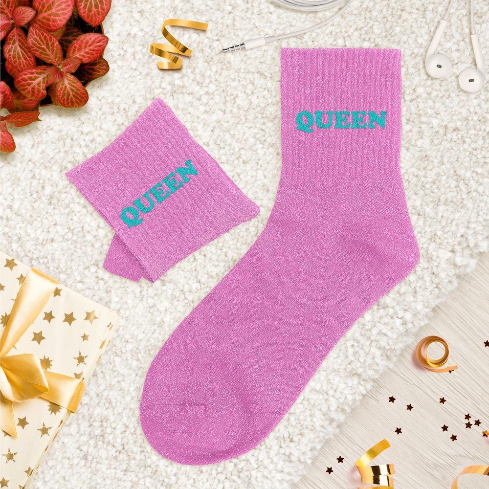 Chaussettes paillettes tuftées: QUEEN
