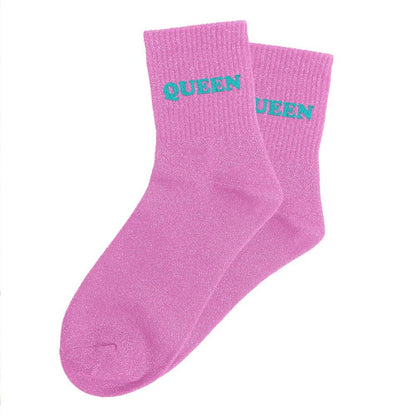 Chaussettes paillettes tuftées: QUEEN