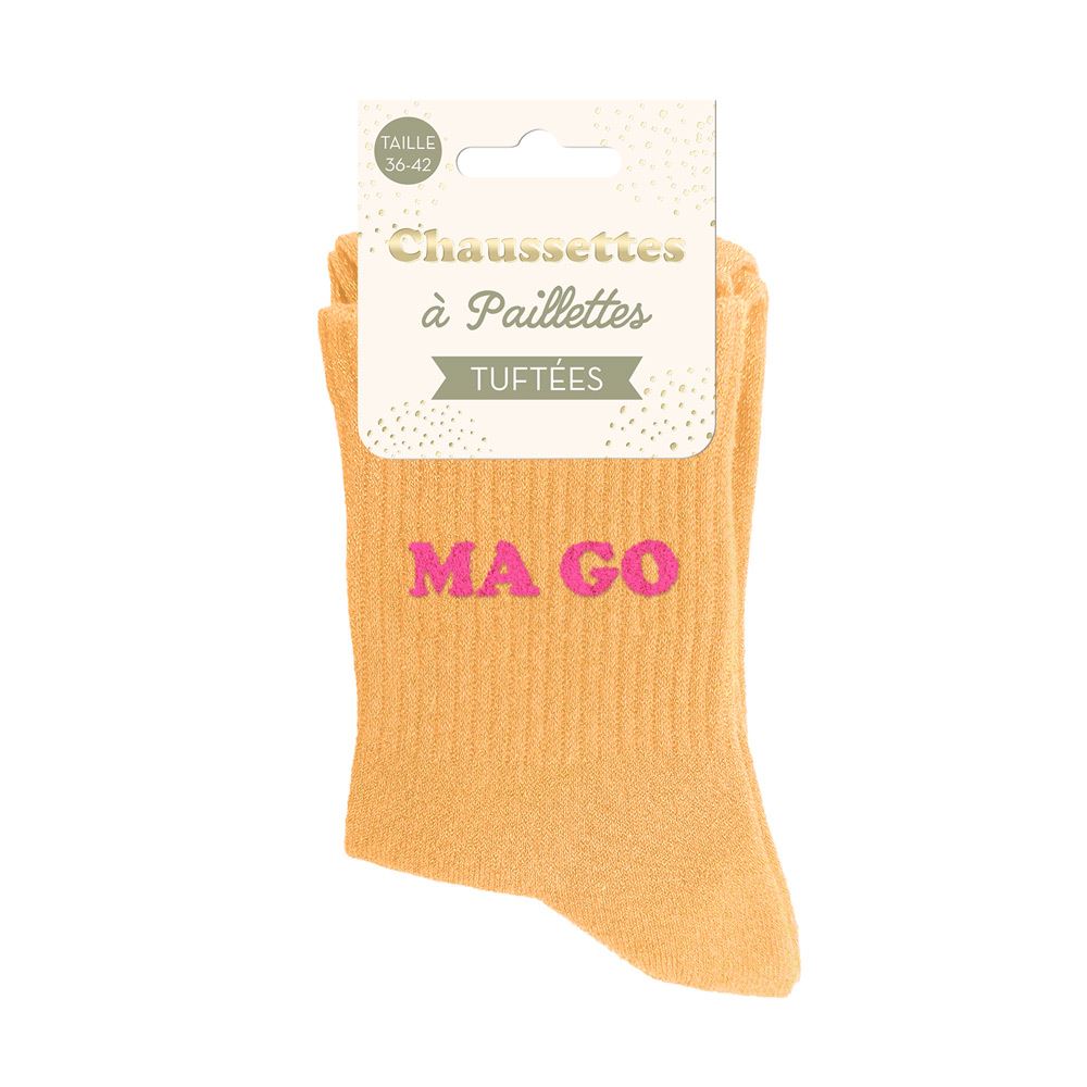 Chaussettes paillettes tuftées: MA GO