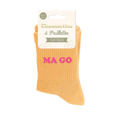 Chaussettes paillettes tuftées: MA GO