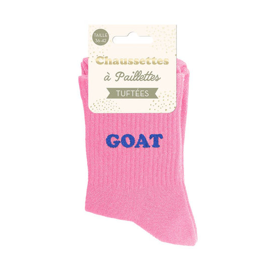 Chaussettes paillettes tuftées: GOAT