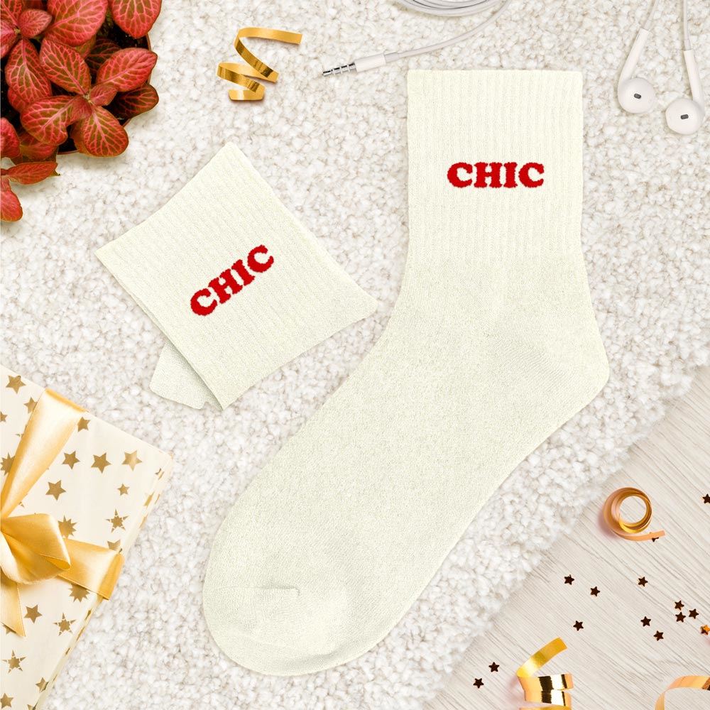 Chaussettes paillettes tuftées: CHIC