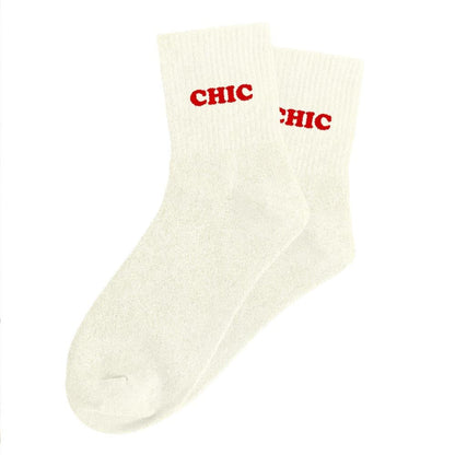 Chaussettes paillettes tuftées: CHIC